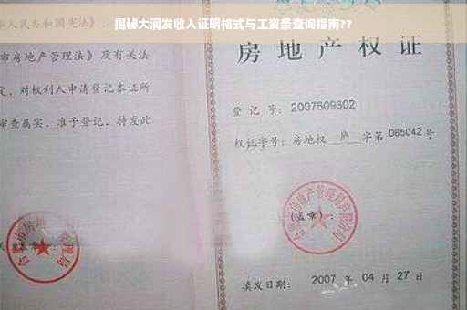 揭秘大润发收入证明格式与工资条查询指南??