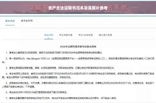 资产合法证明书范本及其图片参考