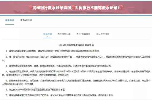 揭秘银行流水账单真相，为何银行不能有流水记录？