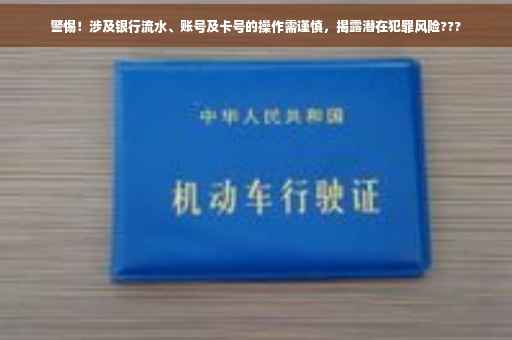 警惕！涉及银行流水、账号及卡号的操作需谨慎，揭露潜在犯罪风险???