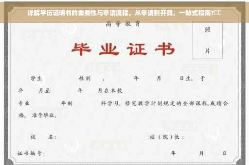 详解学历证明书的重要性与申请流程，从申请到开具，一站式指南?⚡️