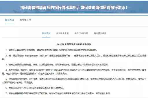 揭秘海信招聘背后的银行流水真相，如何查询海信招聘银行流水？