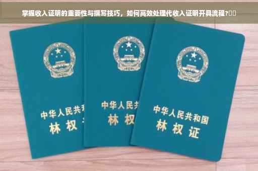 掌握收入证明的重要性与撰写技巧，如何高效处理代收入证明开具流程?⚡️