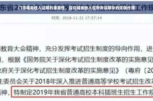 门市租金收入证明的重要性，探究租金收入在财务证明中的关键作用