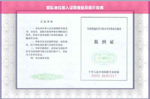 部队单位收入证明模板及图片指南