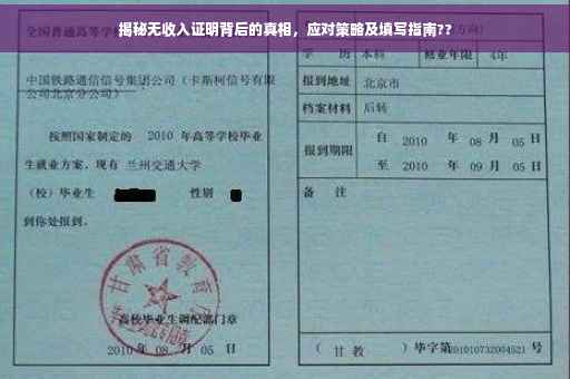揭秘无收入证明背后的真相，应对策略及填写指南??