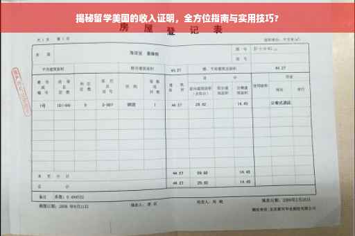 揭秘留学美国的收入证明，全方位指南与实用技巧?