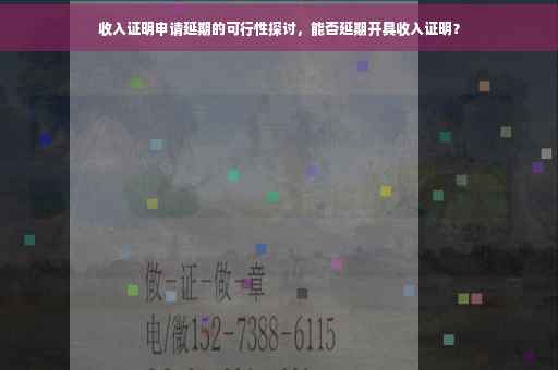收入证明申请延期的可行性探讨，能否延期开具收入证明？