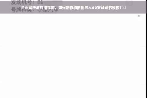 全面解析与应用指南，如何制作和使用老人60岁证明书模板?⚡️
