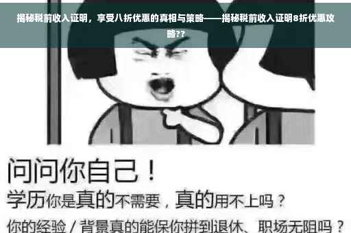 揭秘税前收入证明，享受八折优惠的真相与策略——揭秘税前收入证明8折优惠攻略??