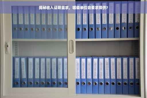 揭秘收入证明需求，哪些单位会要求提供？