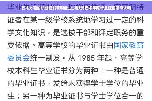 艺术方面的职业证书有哪些,上海视觉艺术学院毕业证国家承认吗