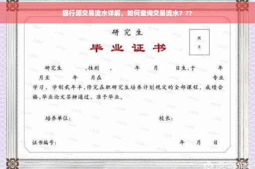 银行原交易流水详解，如何查询交易流水？??