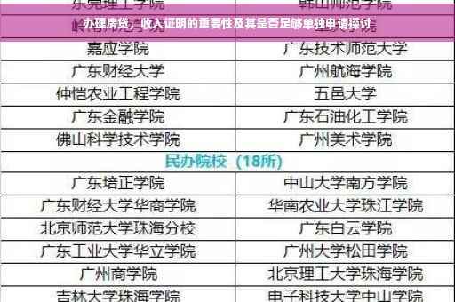 办理房贷，收入证明的重要性及其是否足够单独申请探讨