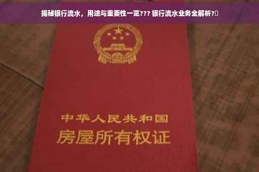 揭秘银行流水，用途与重要性一览??? 银行流水业务全解析?✨