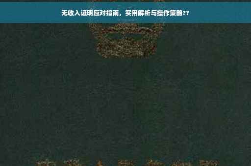 无收入证明应对指南，实用解析与操作策略??