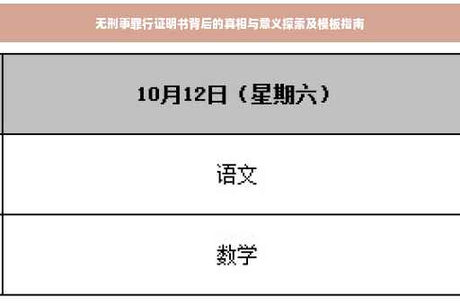 无刑事罪行证明书背后的真相与意义探索及模板指南