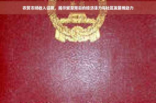农贸市场收入证明，揭示繁荣背后的经济活力与社区发展推动力