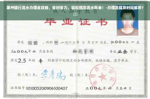 惠州银行流水办理全攻略，省时省力，轻松搞定流水账单！-办理流程及时间解析?⚡️