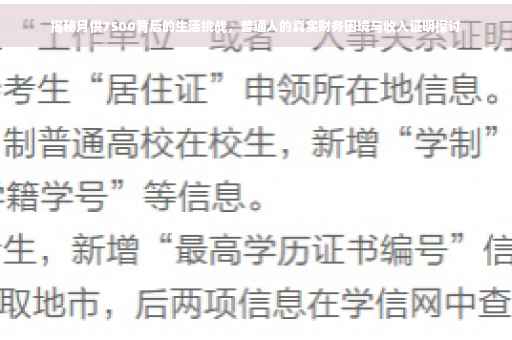 揭秘月供7500背后的生活挑战，普通人的真实财务困境与收入证明探讨