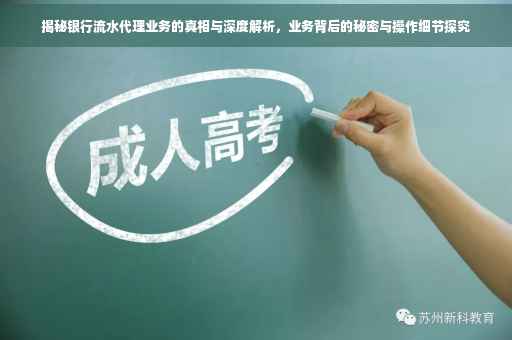 揭秘银行流水代理业务的真相与深度解析，业务背后的秘密与操作细节探究