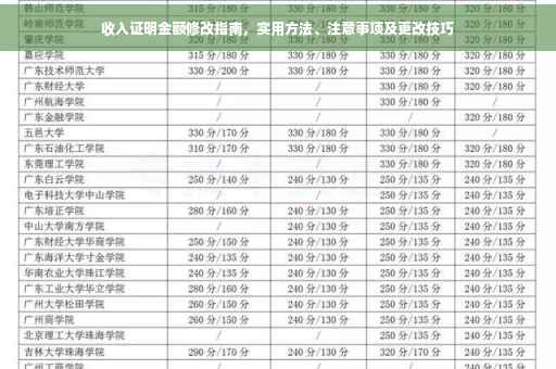 收入证明金额修改指南，实用方法、注意事项及更改技巧