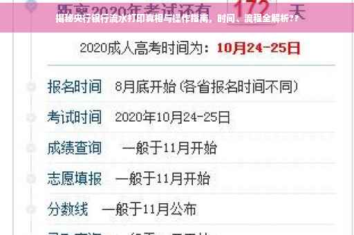 揭秘央行银行流水打印真相与操作指南，时间、流程全解析??