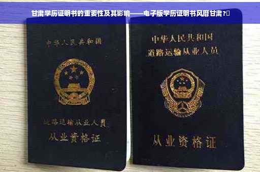 甘肃学历证明书的重要性及其影响——电子版学历证明书风靡甘肃?✨