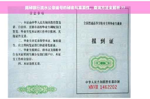 揭秘银行流水公章编号的秘密与重要性，查询方法全解析 ??
