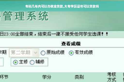 专科几年内可以办就业贷款,大专学历证书可以贷款吗