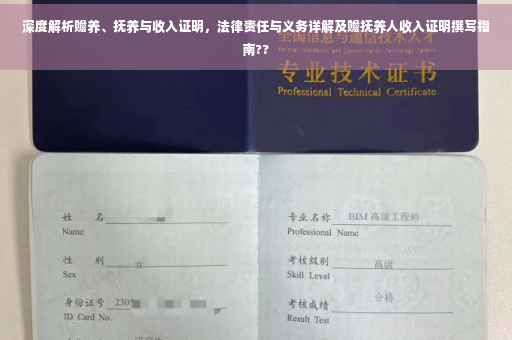 深度解析赡养、抚养与收入证明，法律责任与义务详解及赡抚养人收入证明撰写指南??