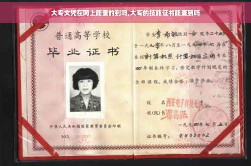 大专文凭在网上能查的到吗,大专的技能证书能查到吗