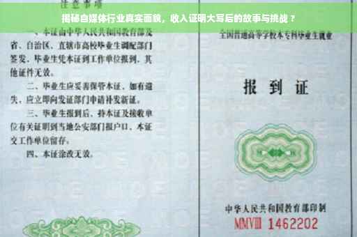 揭秘自媒体行业真实面貌，收入证明大写后的故事与挑战 ?