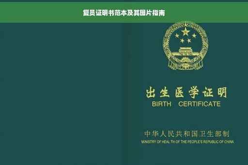 复员证明书范本及其图片指南
