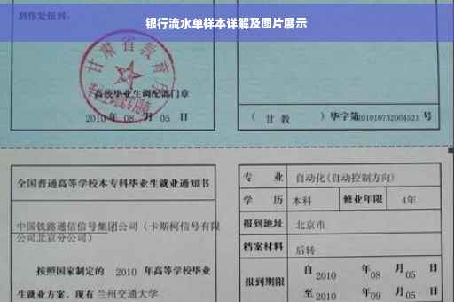 银行流水单样本详解及图片展示
