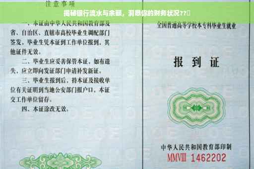 揭秘银行流水与余额，洞悉你的财务状况??✨