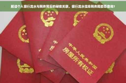 解读个人银行流水与税务背后的秘密关联，银行流水信息税务局能否查询？