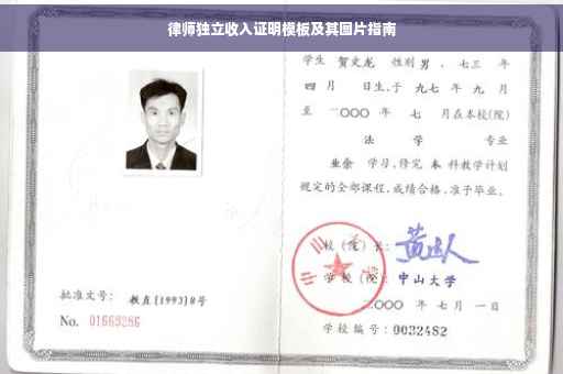 律师独立收入证明模板及其图片指南