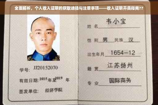 全面解析，个人收入证明的获取途径与注意事项——收入证明开具指南??