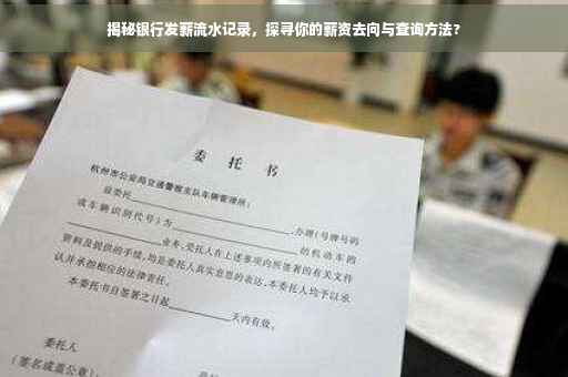 揭秘银行发薪流水记录，探寻你的薪资去向与查询方法?