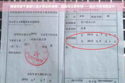 揭秘贷款不查银行流水背后的真相、风险与注意事项——流水可否造假探讨