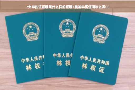 ?大学佐证证明是什么样的证明?美签学历证明怎么弄⚡️