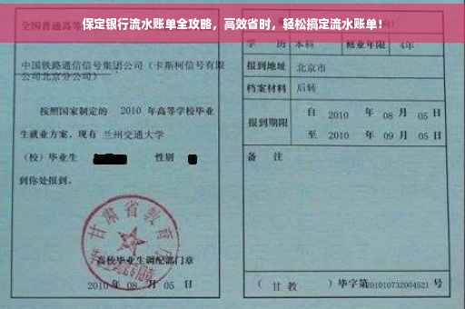 保定银行流水账单全攻略，高效省时，轻松搞定流水账单！