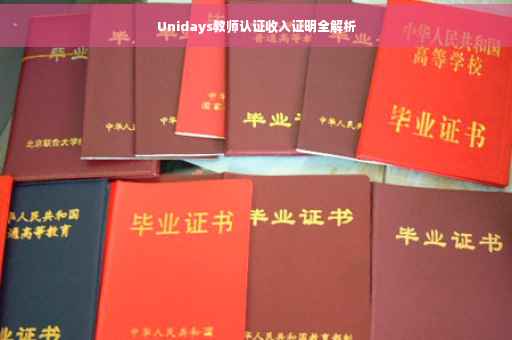 Unidays教师认证收入证明全解析