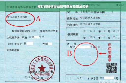 被打调解伤害证明书撰写指南及范例