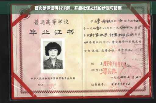 首次参保证明书详解，开启社保之旅的步骤与指南