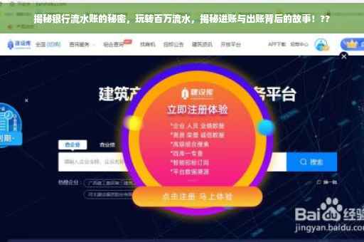 揭秘银行流水账的秘密，玩转百万流水，揭秘进账与出账背后的故事！??