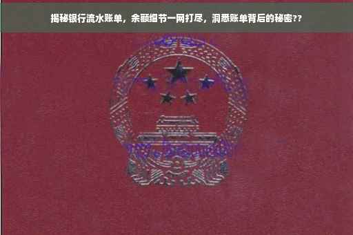 揭秘银行流水账单，余额细节一网打尽，洞悉账单背后的秘密??