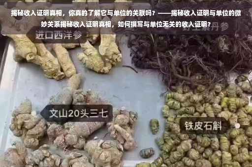 揭秘收入证明真相，你真的了解它与单位的关联吗？——揭秘收入证明与单位的微妙关系揭秘收入证明真相，如何撰写与单位无关的收入证明？