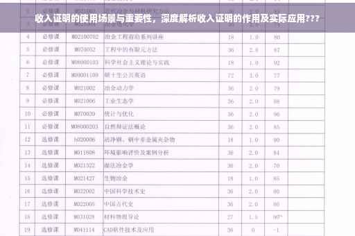 收入证明的使用场景与重要性，深度解析收入证明的作用及实际应用???